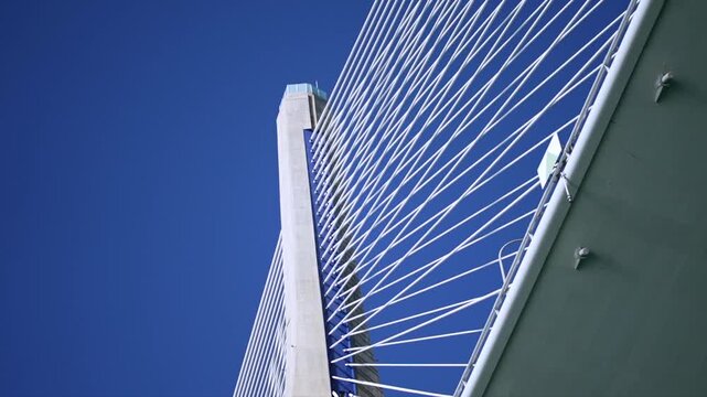 Modern architecture of cable-stayed bridge pylon