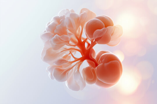 Fetus in bright light showing cartilage growth in limbs during early development