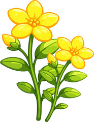 Fototapeta premium Yellow Wildflowers SVG