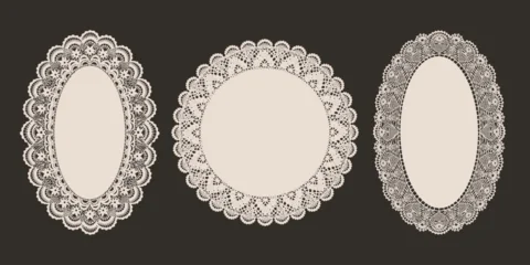 Round White Lace Paper Doily Vector Illustration  © chikovnaya