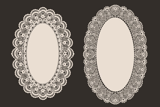 Round White Lace Paper Doily Vector Illustration	