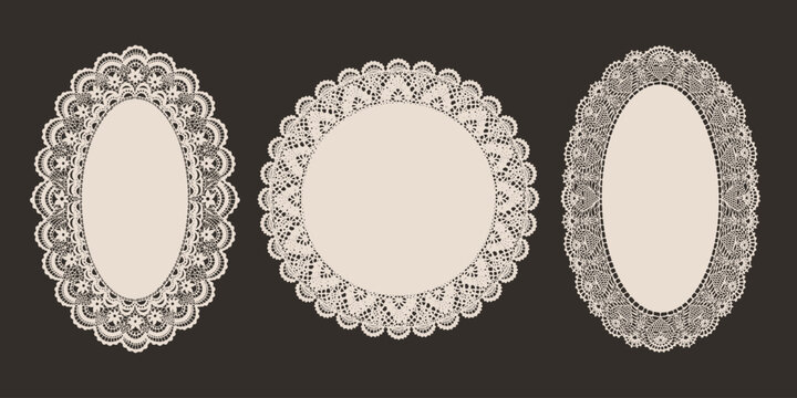 Round White Lace Paper Doily Vector Illustration	