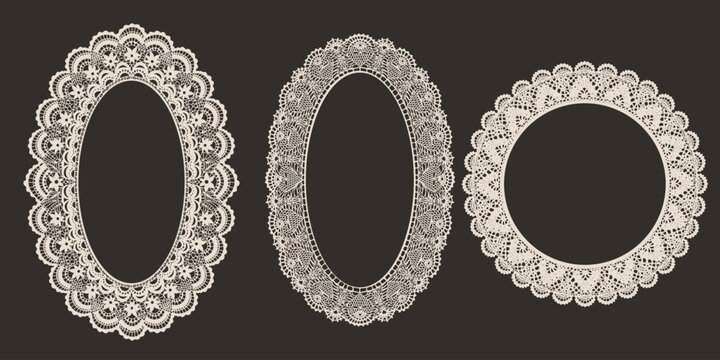 Round White Lace Paper Doily Vector Illustration	