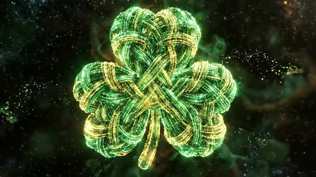 Abstract Glowing Clover Pattern Morphing