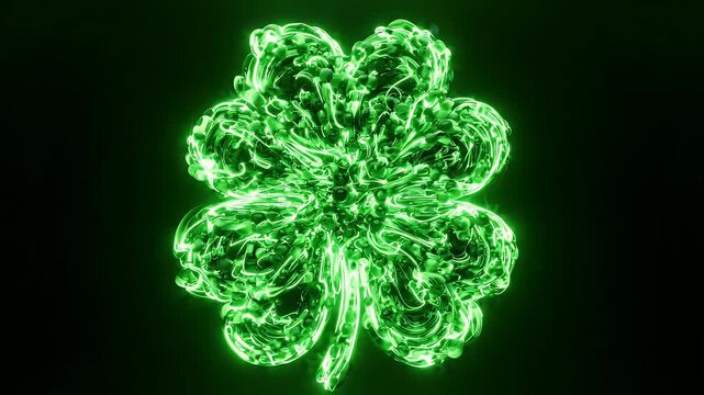 Glowing Green Clover Abstract Bloom