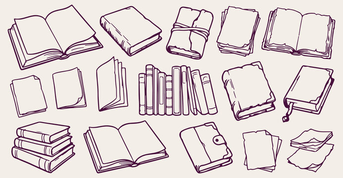 vintage books seamless pattern, hand drawn book pile background, library bookstore reader texture, retro notebook journal vector, literature reading study wallpaper, paper book sketch pattern, academi