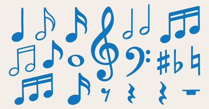 music notes seamless pattern, blue treble clef background, sheet music notation texture, sound pitch vector, musical melody wallpaper, treble and bass clef sketch, song composition pattern, classic bl