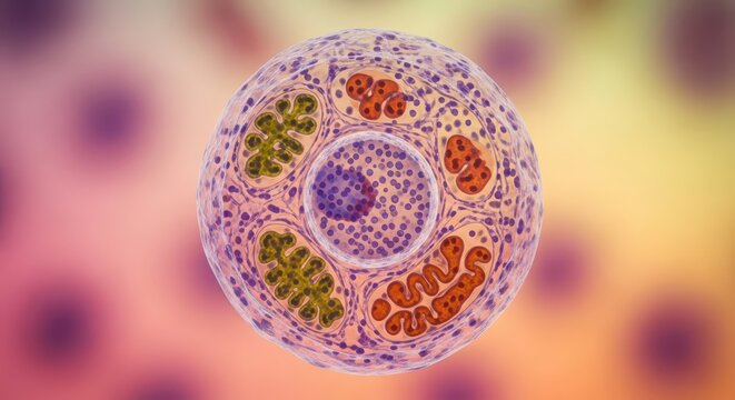 Ovarian Follicle Structure, Histology, Medical Illustration of Developing Egg Cell and Granulosa Cells