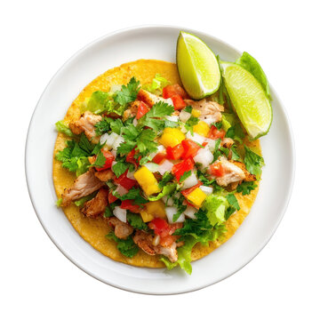PNG Colorful chicken tostada dish