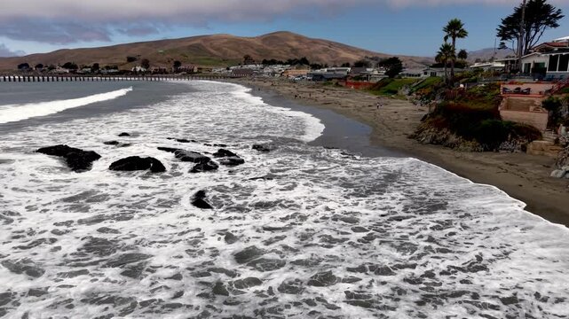 low surfside aerial cayucos california