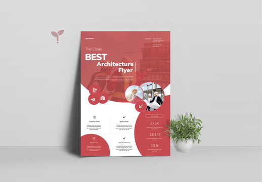 Clean Modern Architecture And Construction Company Flyer Template