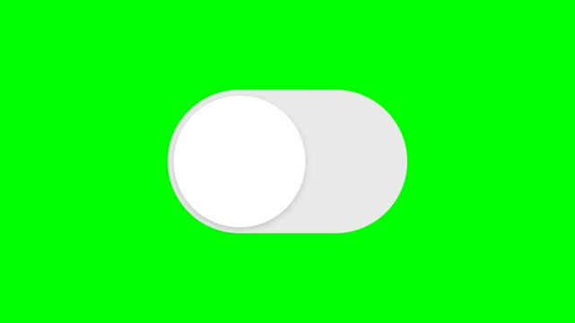 Minimalist UI Design Toggle Switch Animation On and Off Button on Green Screen Background