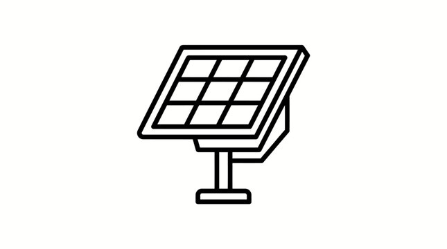 Clean Energy Solar Panel Icon - Renewable Power Source