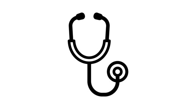 Minimalist Stethoscope Icon, Medical Symbol, Healthcare and Diagnosis Tool
