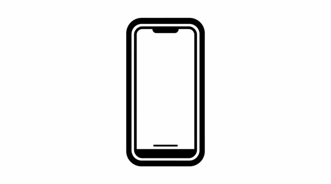 Modern Smartphone Icon - Flat Design, Isolated on White Background