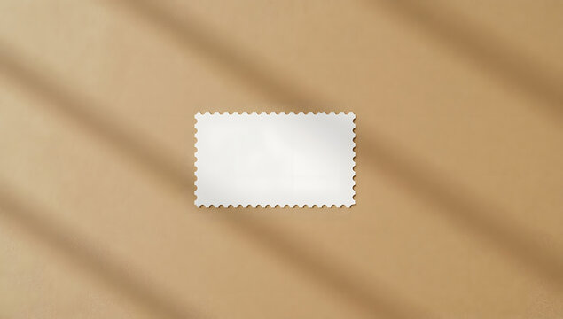 Blank postage stamp mockup with soft shadows