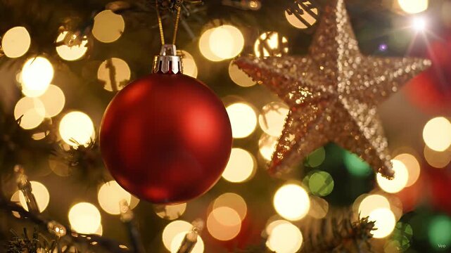 Festive Christmas Tree Bauble and Star