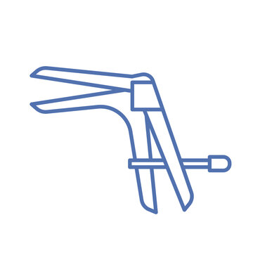 disposable gynecological speculum line icon, for gynecology, women's health, medical examinations, clinics and healthcare - vector illustration