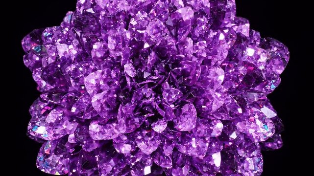 Rotating Purple Amethyst Flower Abstract Loop