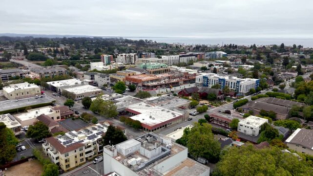 aerial pullout over santa cruz california