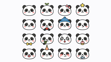 Cute panda faces collection © String