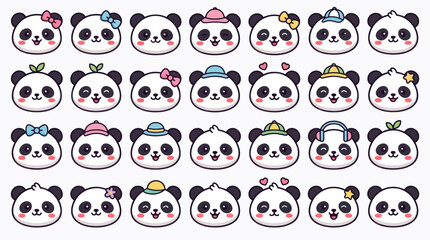 Cute panda faces collection © String