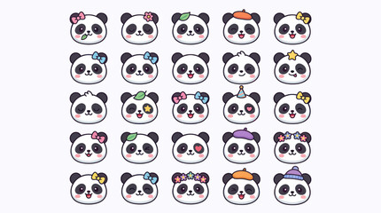 Cute panda faces collection © String