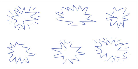 Set of handdrawn comic book style explosion speech bubbles © Mona