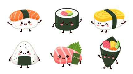 Cute sushi characters © Oktav