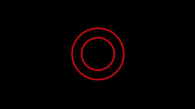 Glowing red circle fireworks burst animation, Cinematic Motion Graphics Overlay, 4K Black Background