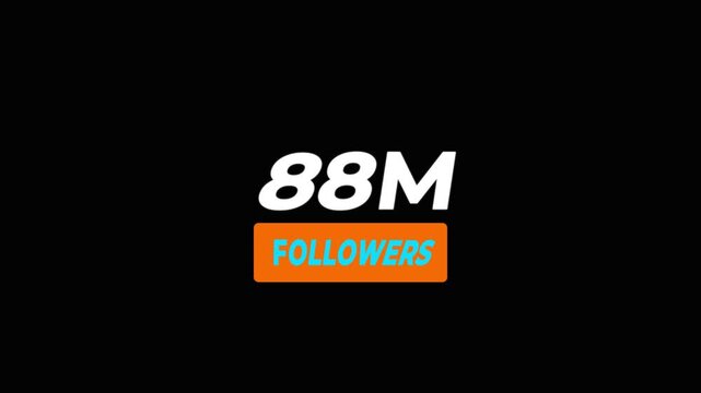 Thank you 88 million follower , subscribers, modern animation design.