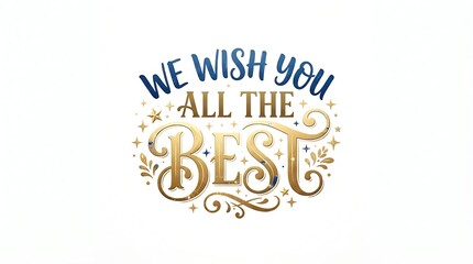 Obraz premium We wish you all the best typography isolated on white background