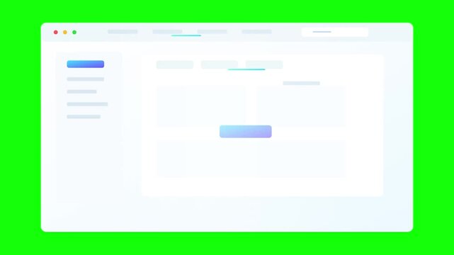 Digital Interface Wireframe Animation Showing Web Layout Design Development Process