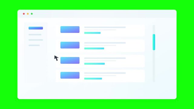 Digital Interface Interaction Concept Displaying Animated Browser Task Selection