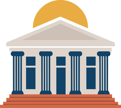 Courthouse or government building flat vector icon