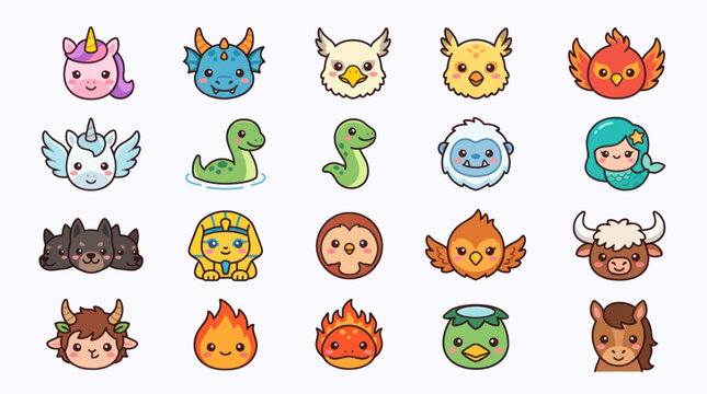 Fantasy creature and mythical being icons