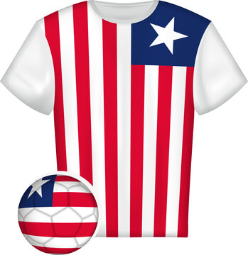 Liberian Flag Soccer Jersey and Ball
