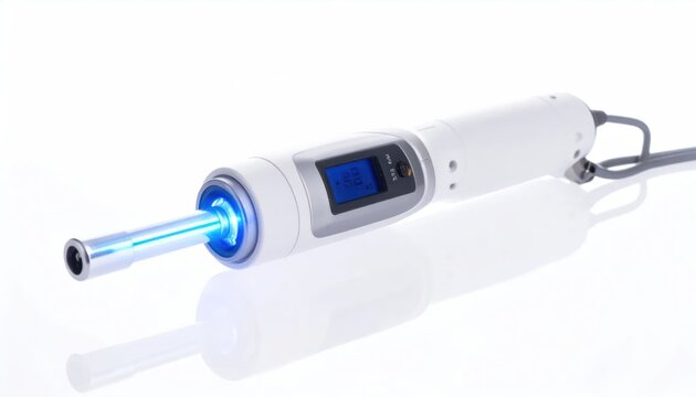 Slim handheld medical laser wand for targeted treatment.