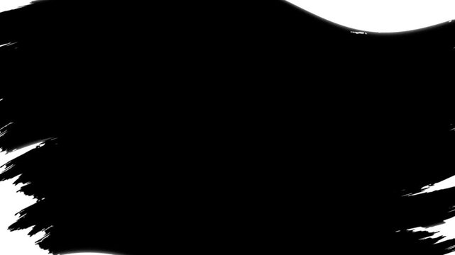 white background Black ink brush stroke