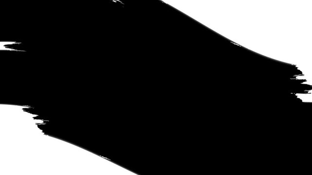 white background Black ink brush stroke
