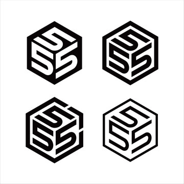 Modern 555 number logo vector featuring bold geometric numerals in a clean minimalist style, ideal for corporate branding, racing teams, gaming, technology, and premium business identities.