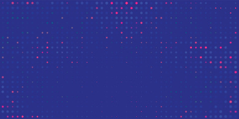 A video screen background with a purple abstract pixel texture. A TV pattern background with a circular noise effect. A futuristic broadcast neon gradient banner. © HOSEN