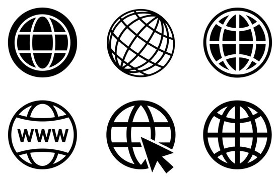 world globe icons collection vector set