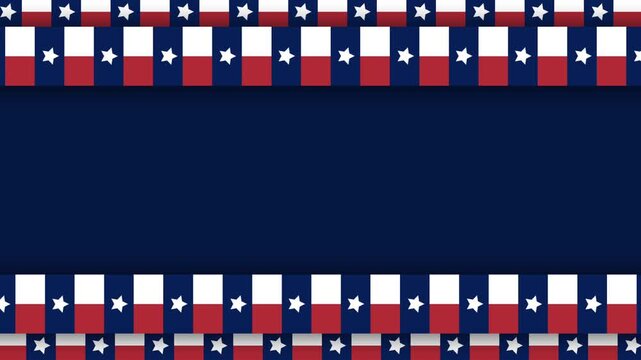 Texas Flag Patriotic Border Background Loop with Copy Space.