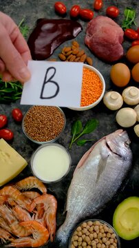 Foods that contain B vitamins. Selective focus.
