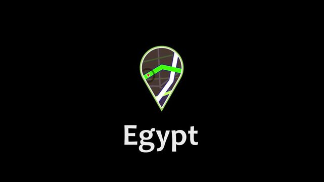 Egypt Map Road Direction Location Pin Icon Animation Map Road Direction Icon Animation.