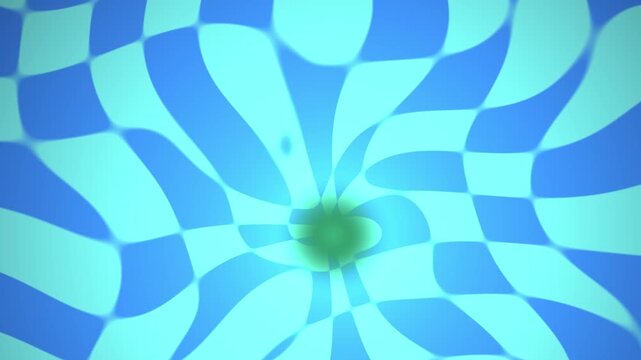 Abstract swirling blue and cyan checkered pattern animation background