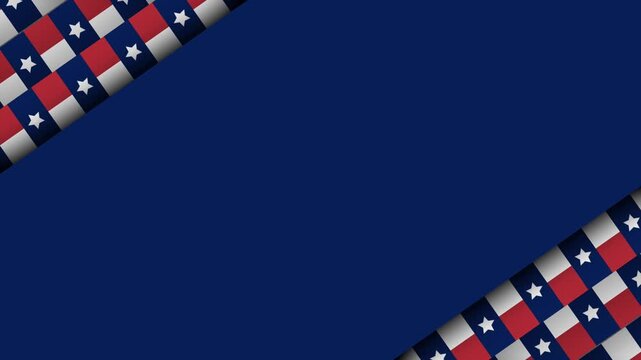 Texas Lone Star State Flag Pattern Corner Border Background Loop.