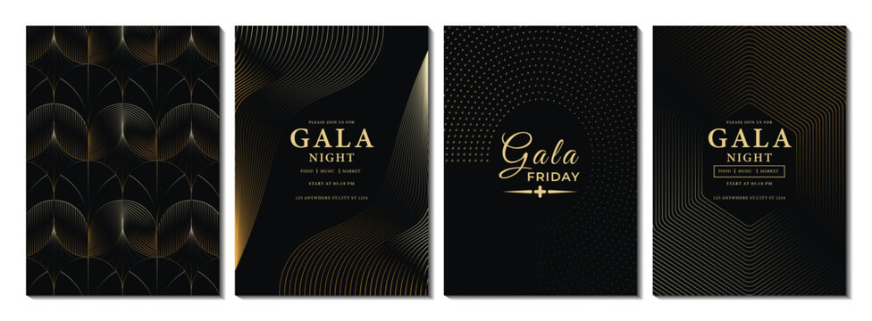 Luxury black background invitation design holiday party invitation design for exclusive evening gala day
