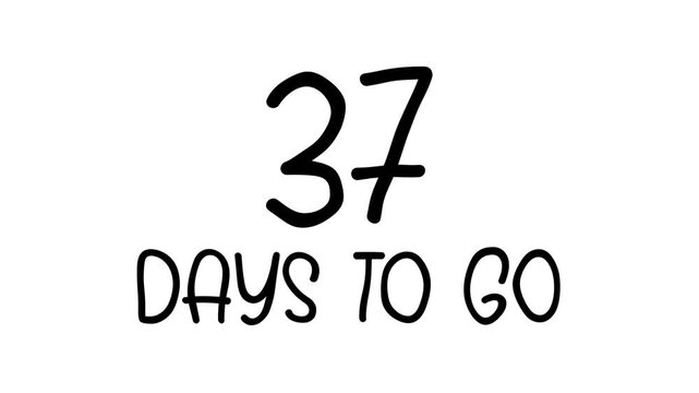 37 days to go Hand Drawn Scribble Text Effect